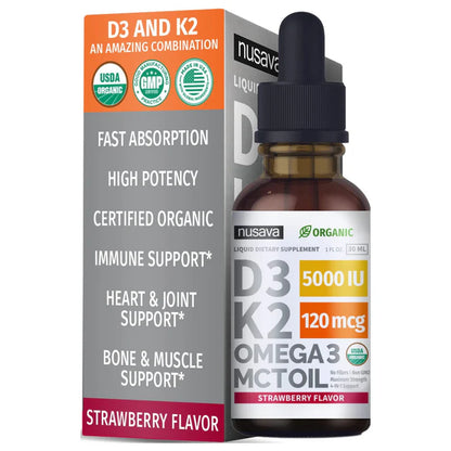 Vitamina Líquida K2 D3 + Omega 3®: Fortalece tus huesos y elimina el dolor articular en tiempo récord