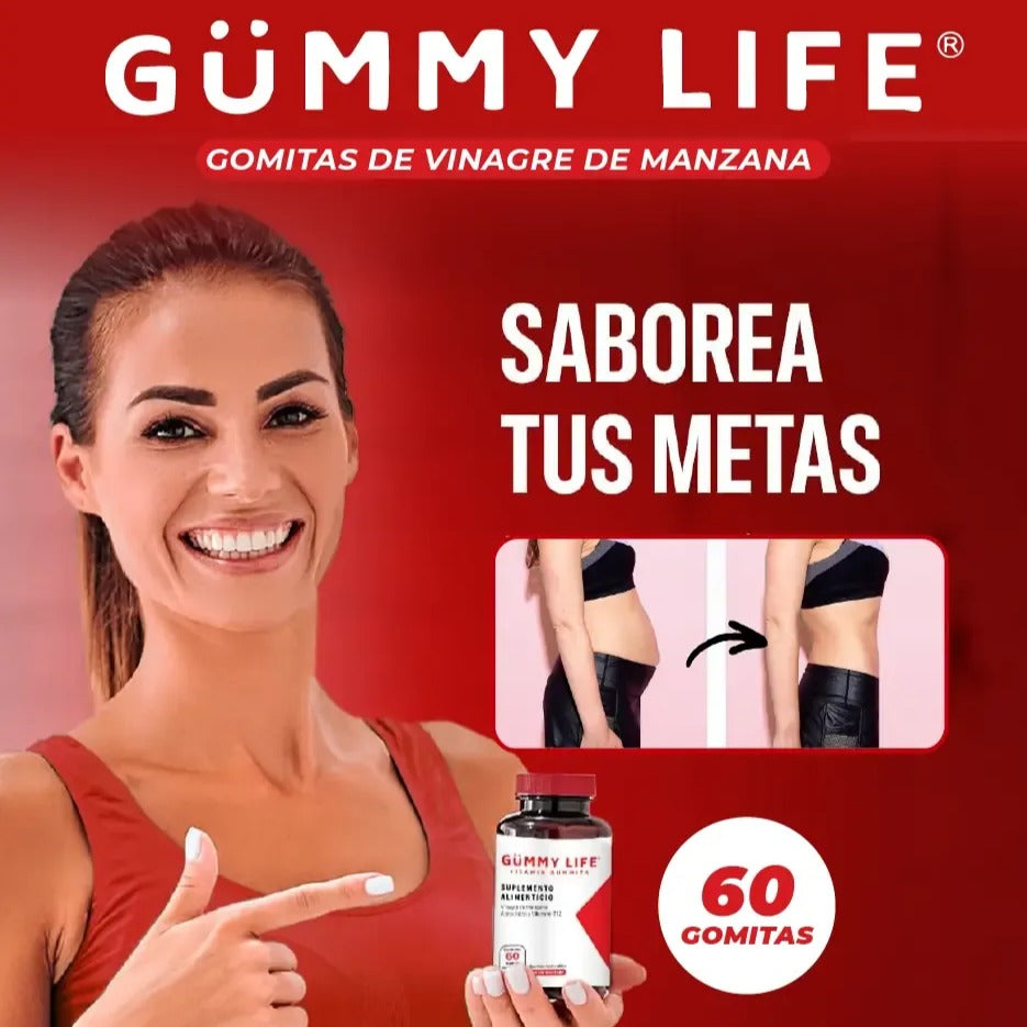 GUMMY LIFE, VINAGRE DE MANZANA ®: ¡Logra un abdomen plano y desinflamado en solo 4 semanas!